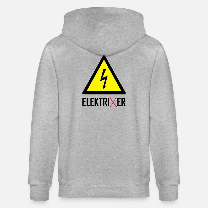 ElektriXer Elektriker Blitz Pfeil - Stanley/Stella Unisex Bio-Kapuzenjacke CULTIVATOR  - Grau meliert