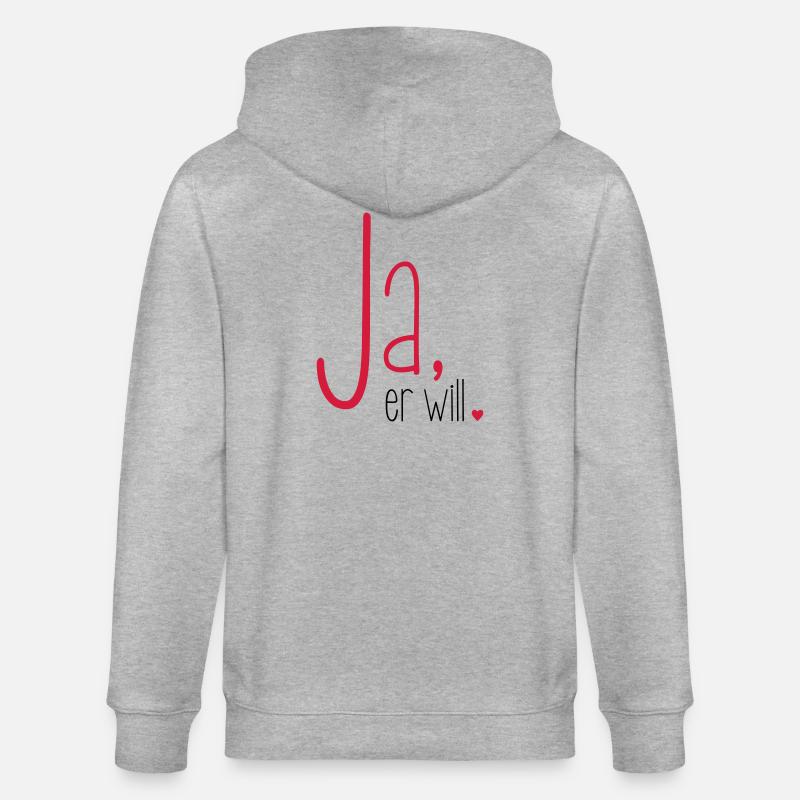 Ja er will - Junggesellenabschied Junggeselle - Stanley/Stella Unisex Bio-Kapuzenjacke CULTIVATOR  - Grau meliert