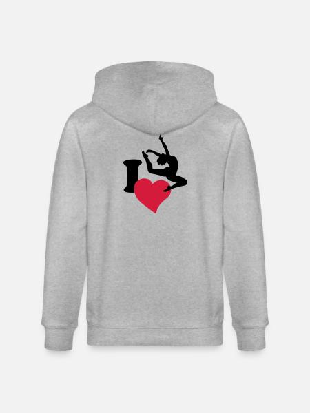 I love to dance - Stanley/Stella CULTIVATOR Unisex Organic Hooded Jacket - heather grey