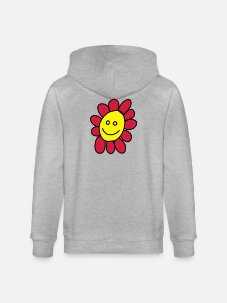 I am a flower - Stanley/Stella CULTIVATOR Unisex Organic Hooded Jacket - heather grey