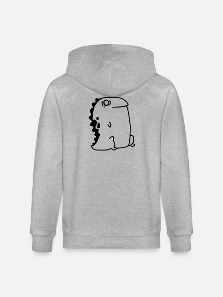 Dino - RAWR - Stanley/Stella CULTIVATOR  Unisex Organic Hooded Jacket - heather grey