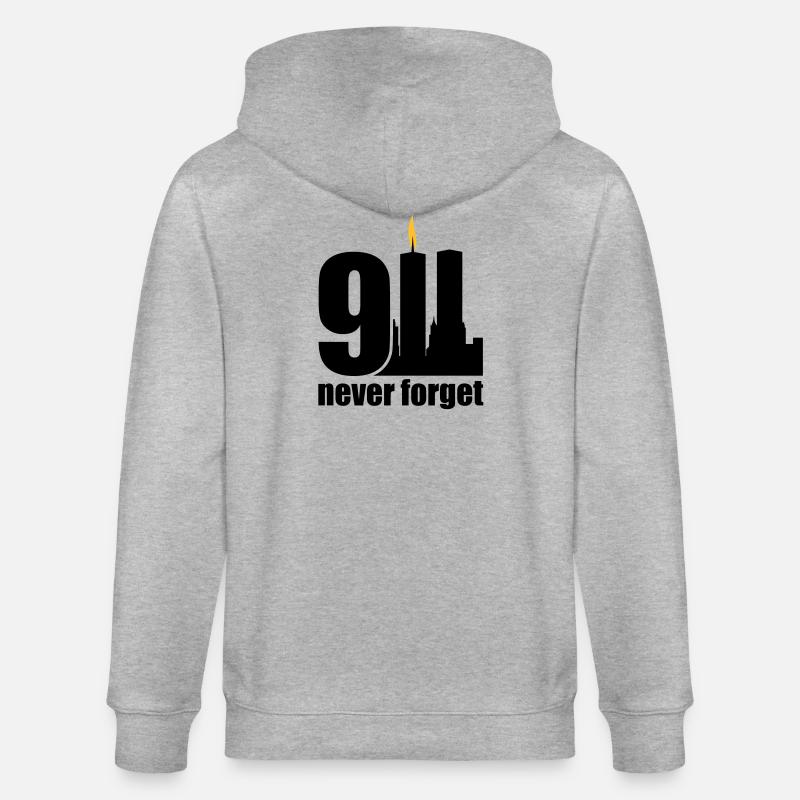 never forget 9/11 - Stanley/Stella Unisex Bio-Kapuzenjacke CULTIVATOR  - Grau meliert