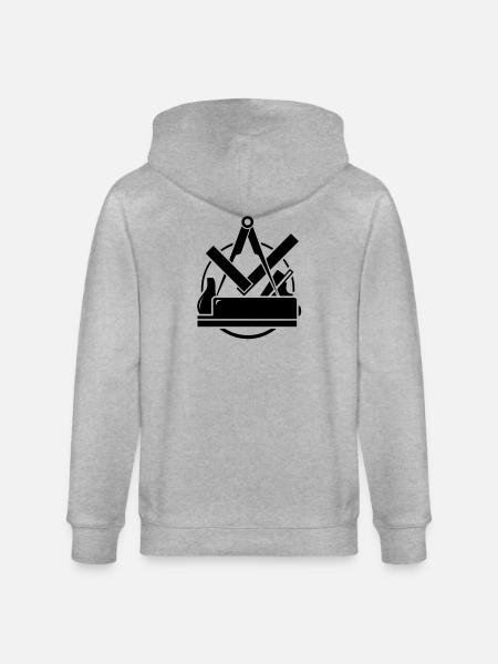 Carpenter emblem, Carpenter Logo - Stanley/Stella CULTIVATOR Unisex Organic Hooded Jacket - heather grey