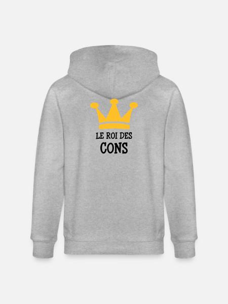 Le Roi des Cons - Veste à capuche bio CULTIVATOR Stanley/Stella Unisexe - gris chiné