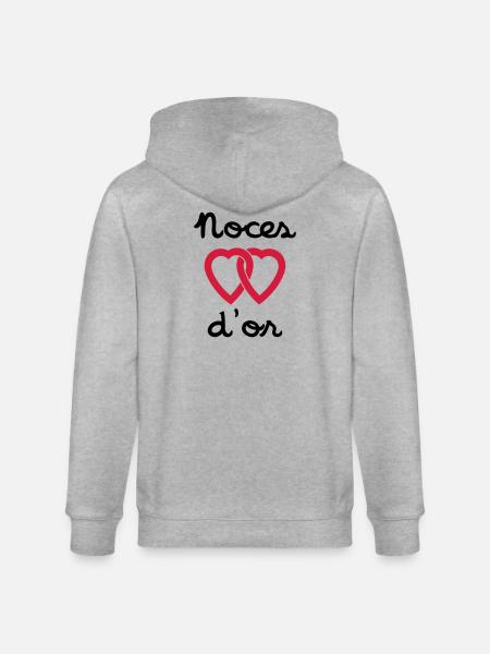 Noces d'or - Veste à capuche bio CULTIVATOR Stanley/Stella Unisexe - gris chiné