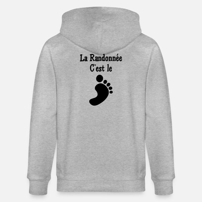La Randonnée c'est le pied ! - Veste à capuche bio CULTIVATOR Stanley/Stella Unisexe - gris chiné