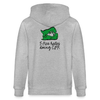 T-Rex hates doing CPR premiers secours instructeur - Veste à capuche bio CULTIVATOR Stanley/Stella Unisexe - gris chiné - Dos - Luana (180cm)