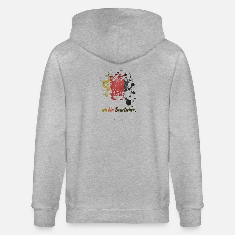 ich bin deutscher - Stanley/Stella Unisex Bio-Kapuzenjacke CULTIVATOR - Grau meliert