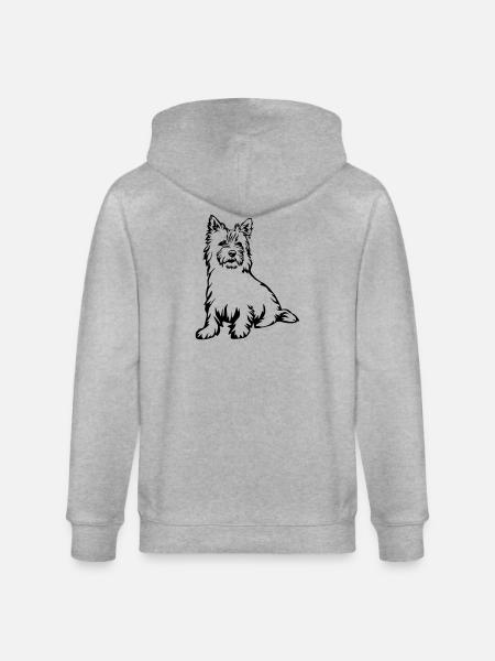 Cairn Terrier - Stanley/Stella CULTIVATOR  Unisex Organic Hooded Jacket - heather grey