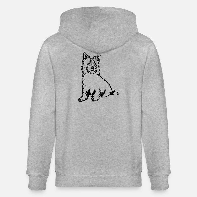 Cairn Terrier - Veste à capuche bio CULTIVATOR Stanley/Stella Unisexe - gris chiné
