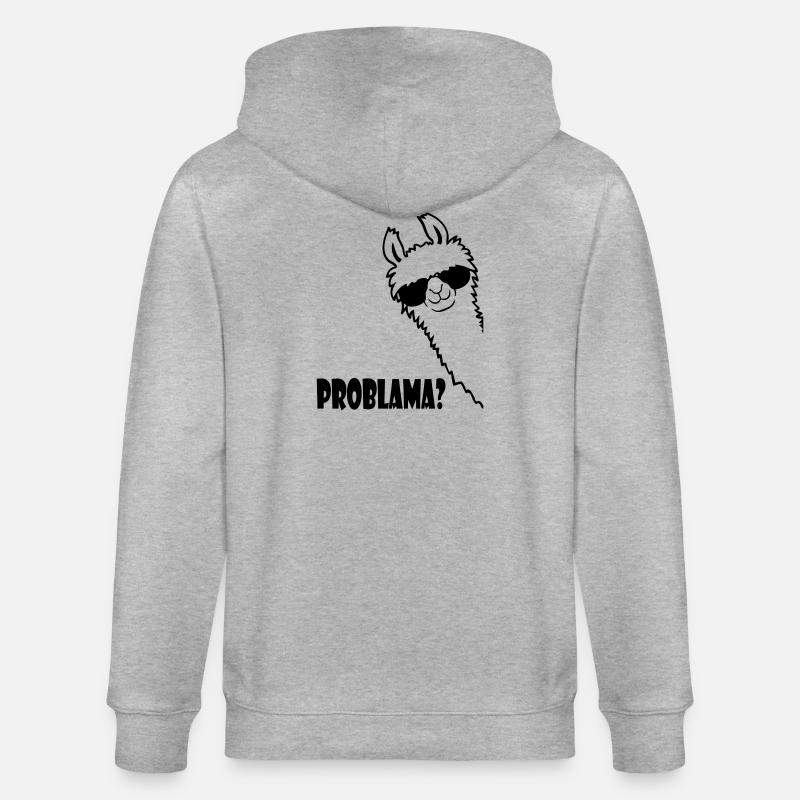 Lama Problama Question - Veste à capuche bio CULTIVATOR Stanley/Stella Unisexe - gris chiné