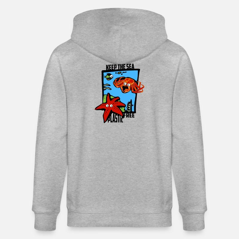 Halte das Meer Plastikfrei - Stanley/Stella Unisex Bio-Kapuzenjacke CULTIVATOR  - Grau meliert