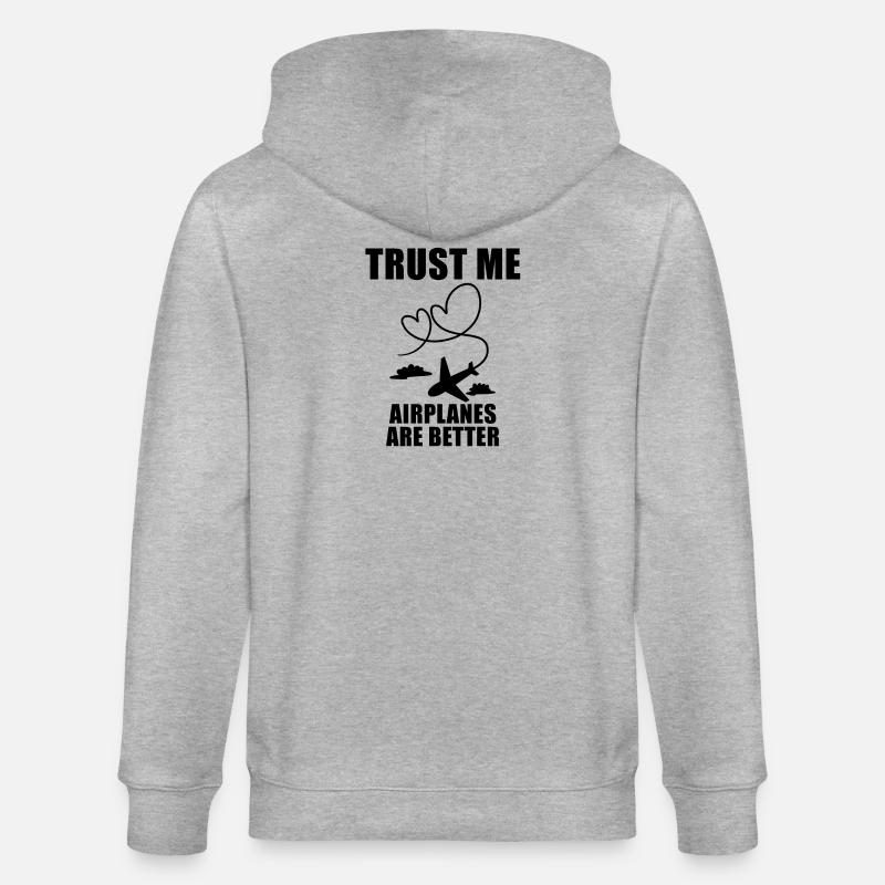 Flugzeuge Flugzeug Pilot Geschenk - Stanley/Stella Unisex Bio-Kapuzenjacke CULTIVATOR  - Grau meliert