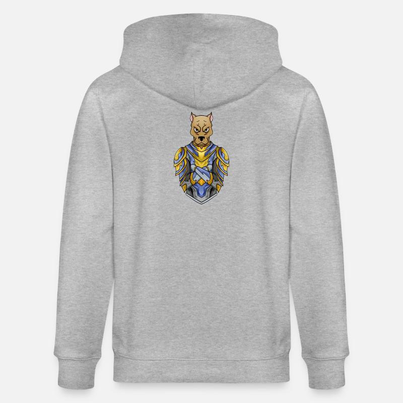 Chien chevalier en armure médiévale - Veste à capuche bio CULTIVATOR Stanley/Stella Unisexe - gris chiné