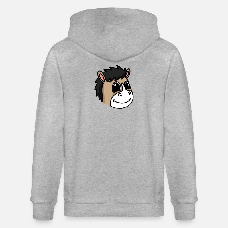 Pferdkopf Pferd Pferde - Stanley/Stella Unisex Bio-Kapuzenjacke CULTIVATOR  - Grau meliert