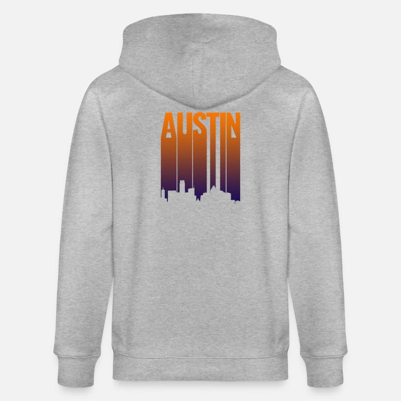 Austin Skyline Gradient - Stanley/Stella Unisex Bio-Kapuzenjacke CULTIVATOR  - Grau meliert