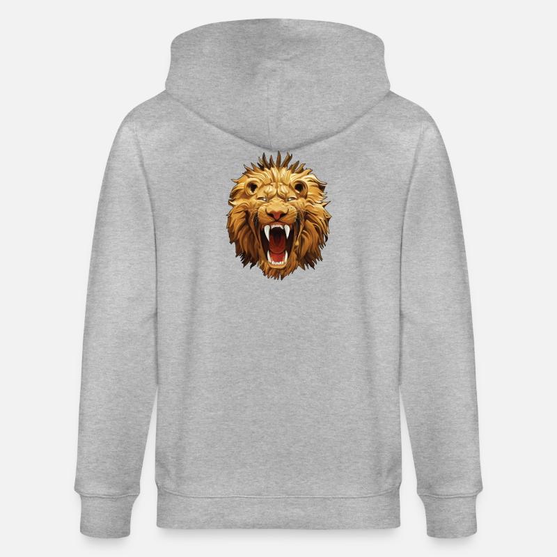 Löwe brüllt - Stanley/Stella Unisex Bio-Kapuzenjacke CULTIVATOR  - Grau meliert
