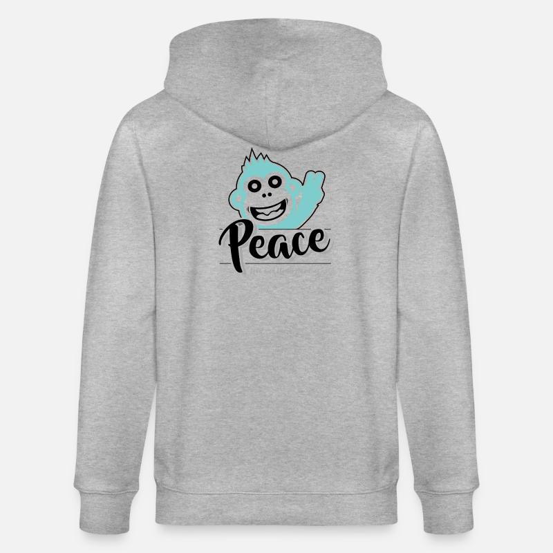 Paix, amour et compréhension - Veste à capuche bio CULTIVATOR Stanley/Stella Unisexe - gris chiné