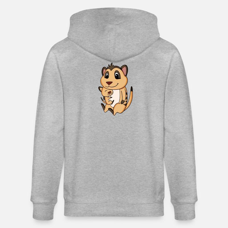 Grossesse familiale - suricate avec bébé - Veste à capuche bio CULTIVATOR Stanley/Stella Unisexe - gris chiné