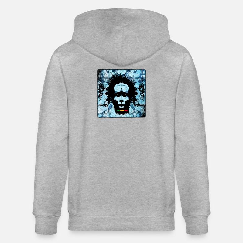 Portrait d’homme reggae avec style graffiti - Veste à capuche bio CULTIVATOR Stanley/Stella Unisexe - gris chiné