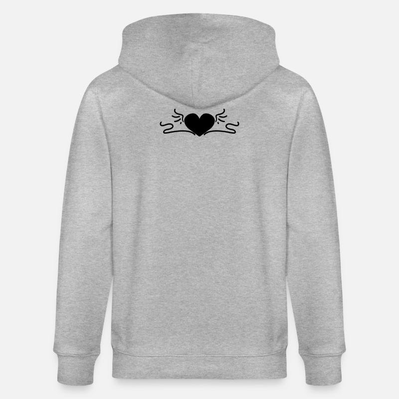 Herz Schwarz - Stanley/Stella Unisex Bio-Kapuzenjacke CULTIVATOR  - Grau meliert