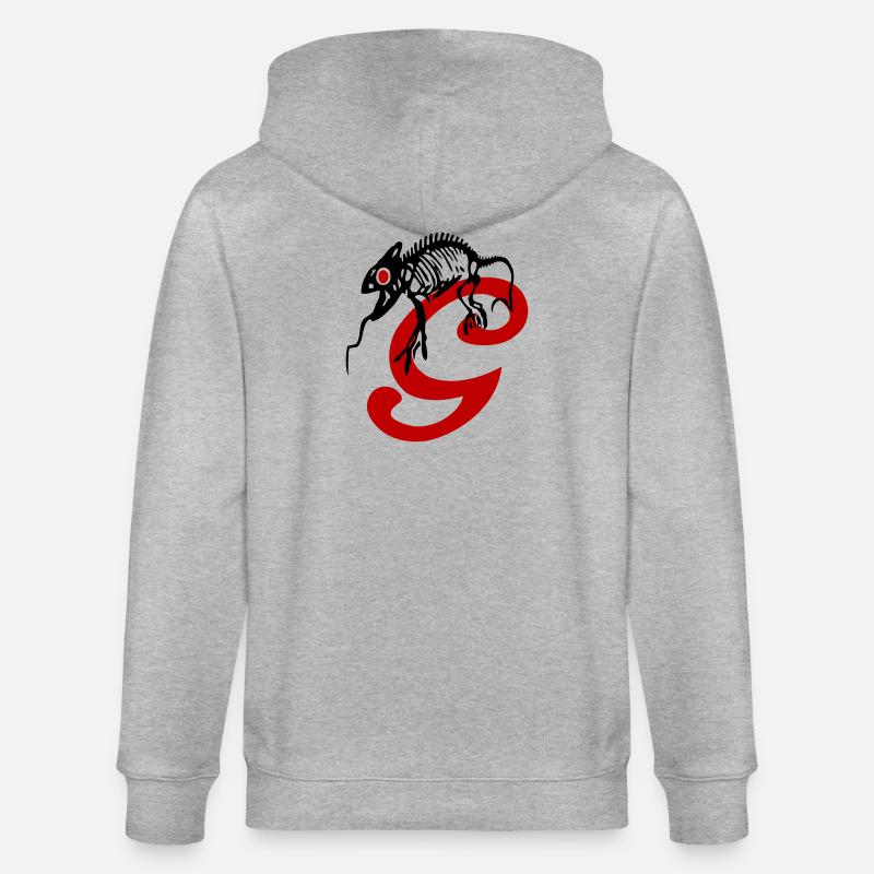 Gecko, Eidechse, Initiale - Stanley/Stella Unisex Bio-Kapuzenjacke CULTIVATOR  - Grau meliert