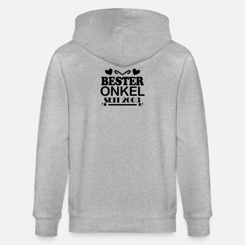 Bester Onkel seit 2003 - Stanley/Stella Unisex Bio-Kapuzenjacke CULTIVATOR  - Grau meliert