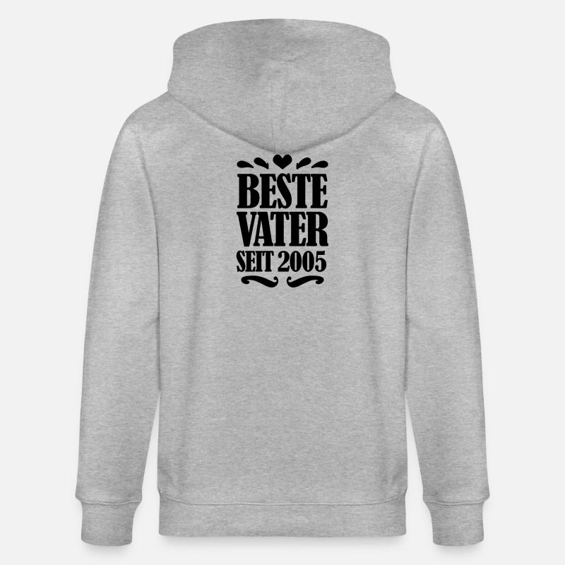 Bester Vater seit 2005 - Stanley/Stella Unisex Bio-Kapuzenjacke CULTIVATOR  - Grau meliert
