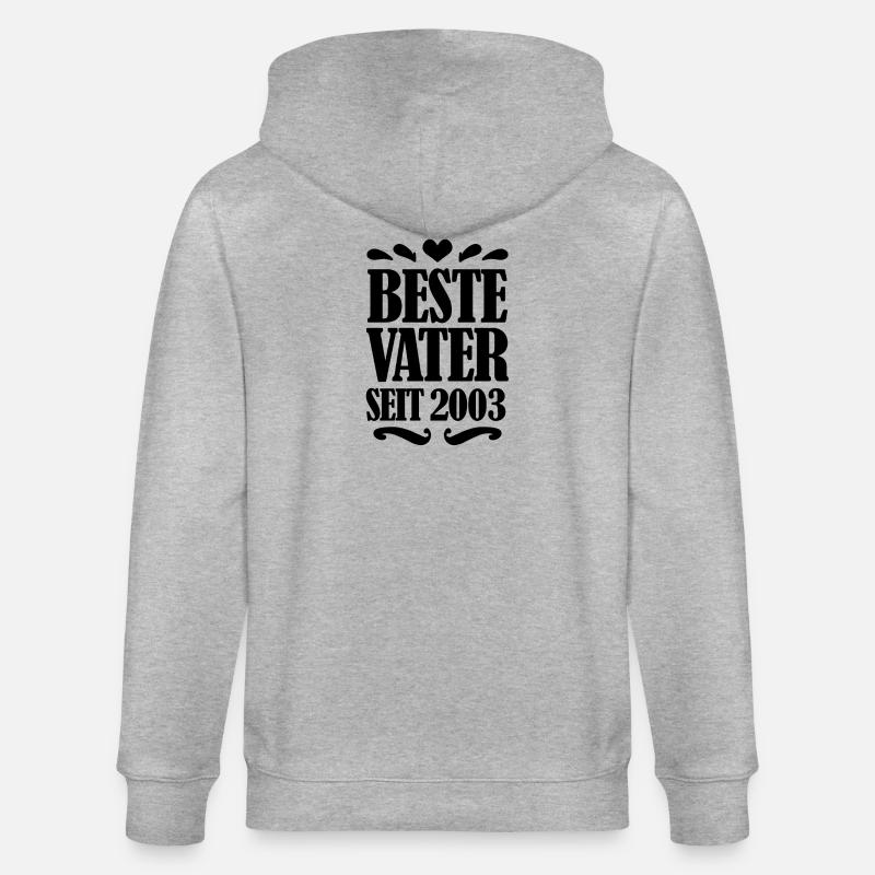 Bester Vater seit 2003 - Stanley/Stella Unisex Bio-Kapuzenjacke CULTIVATOR - Grau meliert