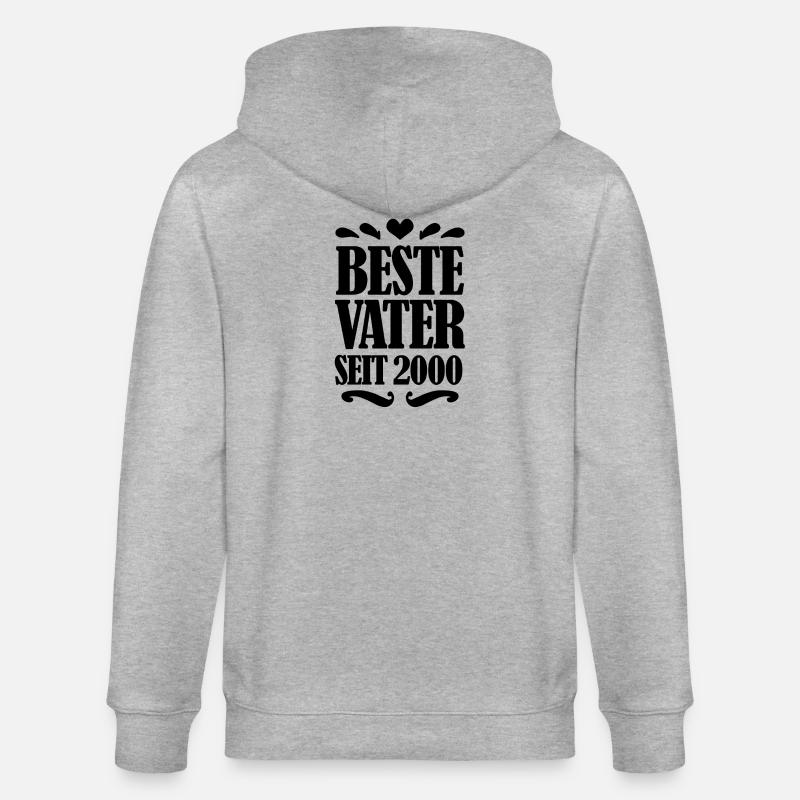 Bester Vater seit 2000 - Stanley/Stella Unisex Bio-Kapuzenjacke CULTIVATOR - Grau meliert