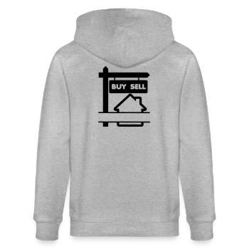 Hauslogo kaufen und verkaufen Immobilienmakler - Stanley/Stella Unisex Bio-Kapuzenjacke CULTIVATOR  - Grau meliert - Hinten - Luana (180cm)