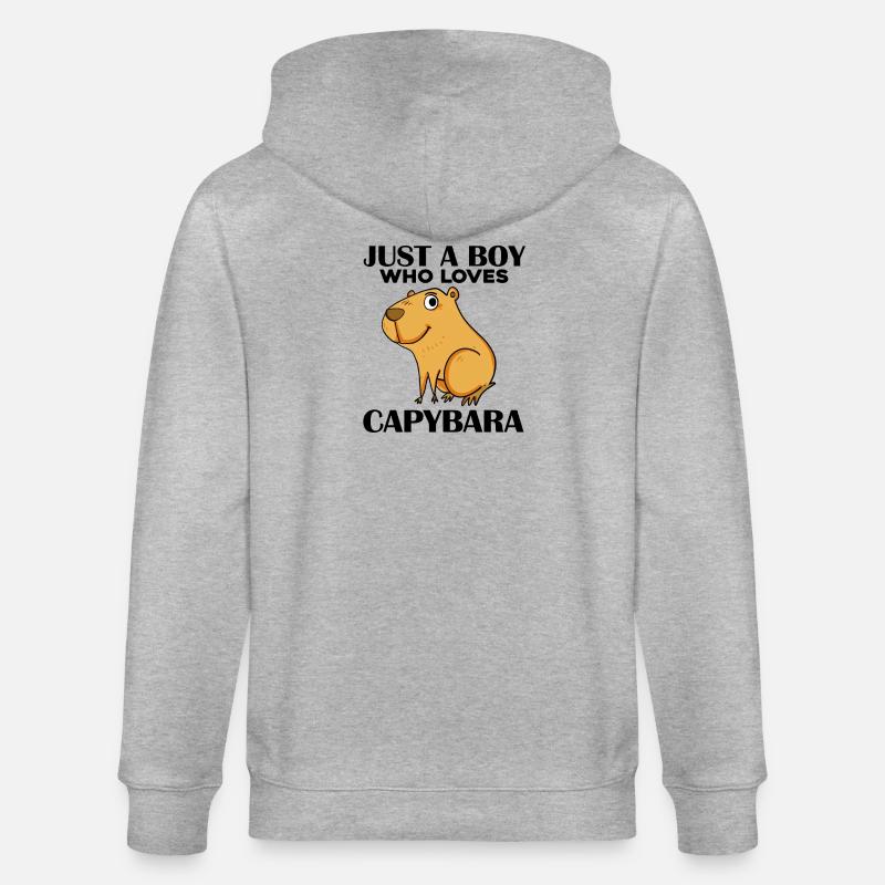 Capybara Junge - Stanley/Stella Unisex Bio-Kapuzenjacke CULTIVATOR  - Grau meliert