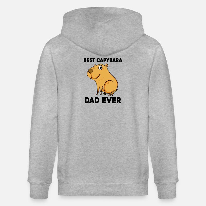 Capybara Père Capybara Capybara Cochon - Veste à capuche bio CULTIVATOR Stanley/Stella Unisexe - gris chiné