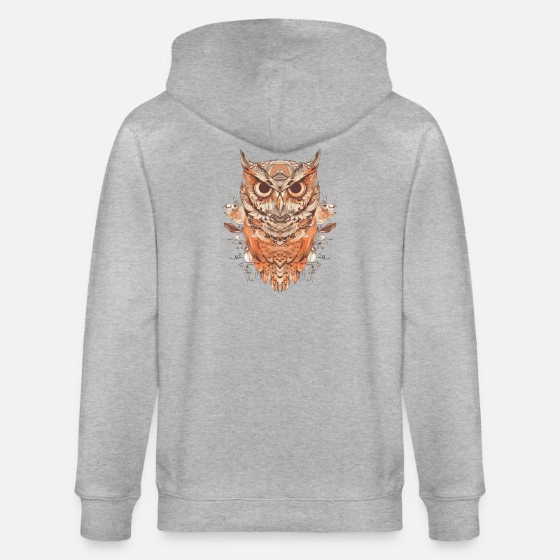 Muster Eule - Stanley/Stella Unisex Bio-Kapuzenjacke CULTIVATOR  - Grau meliert