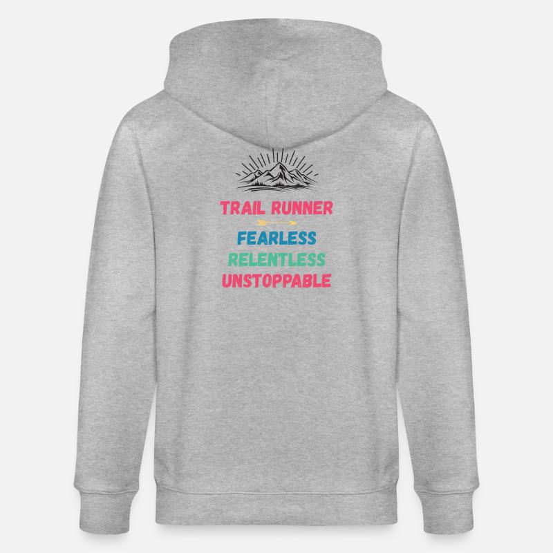 Trail Runner - Intrépide. Implacable. Imparable. - Veste à capuche bio CULTIVATOR Stanley/Stella Unisexe - gris chiné