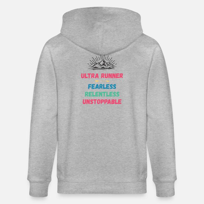 Ultra Runnner - Intrépide. Implacable. Imparable. - Veste à capuche bio CULTIVATOR Stanley/Stella Unisexe - gris chiné