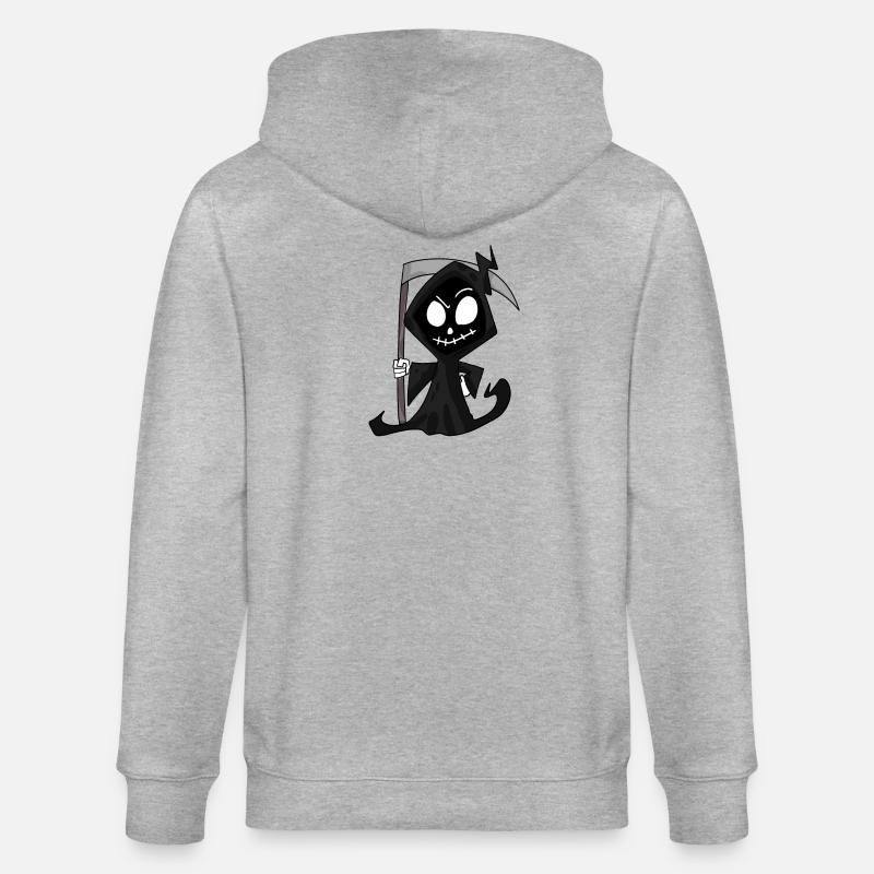 Sensenmann mit Sense - Halloween - Stanley/Stella Unisex Bio-Kapuzenjacke CULTIVATOR - Grau meliert