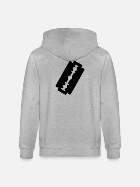 Logo razor blade. - Stanley/Stella CULTIVATOR Unisex Organic Hooded Jacket - heather grey
