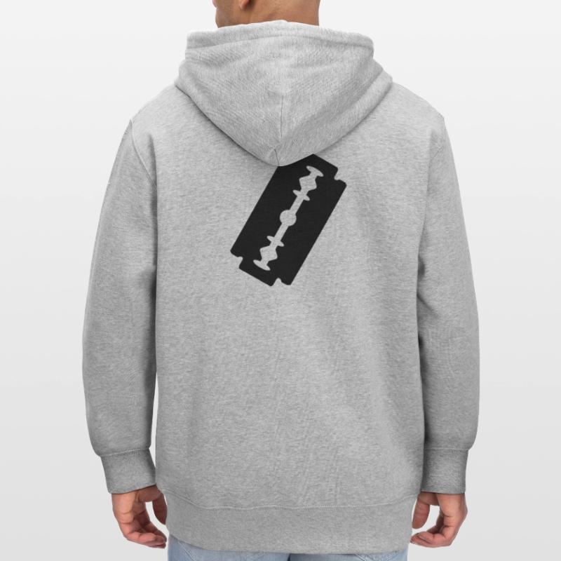 Logo razor blade. Stanley/Stella CULTIVATOR  Unisex Organic Hooded Jacket