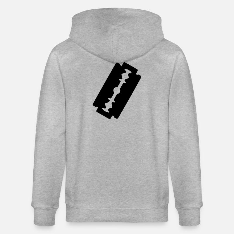 Logo razor blade. - Stanley/Stella CULTIVATOR  Unisex Organic Hooded Jacket - heather grey