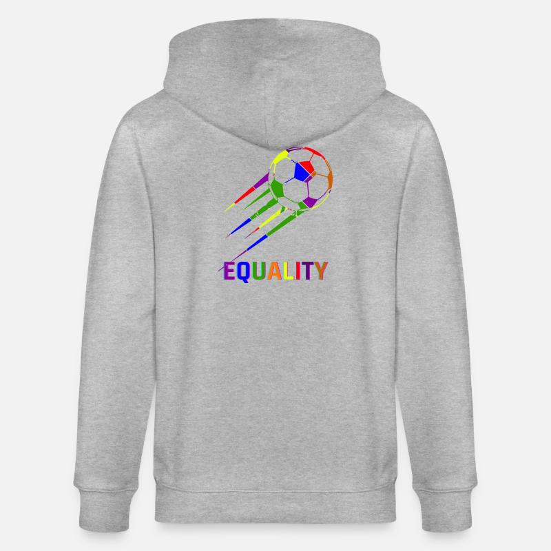 Fußball Regenbogen WM Equality - Stanley/Stella Unisex Bio-Kapuzenjacke CULTIVATOR - Grau meliert