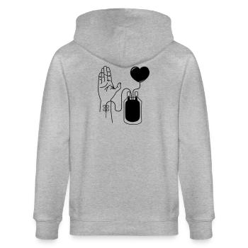Donner du sang - Veste à capuche bio CULTIVATOR Stanley/Stella Unisexe - gris chiné - Dos - Luana (180cm)