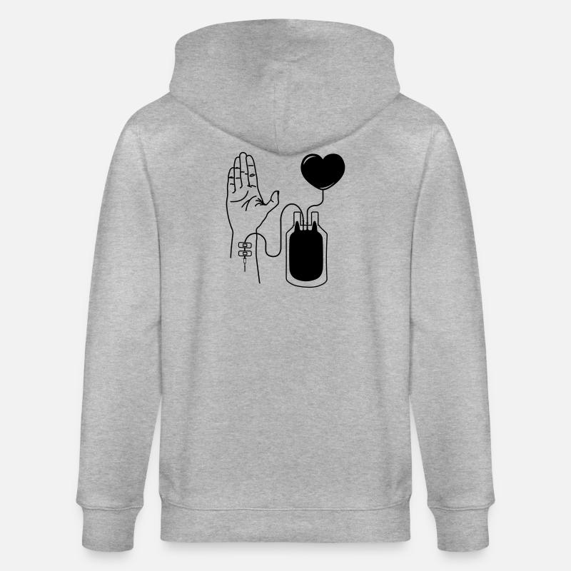 Blut spenden - Stanley/Stella Unisex Bio-Kapuzenjacke CULTIVATOR  - Grau meliert