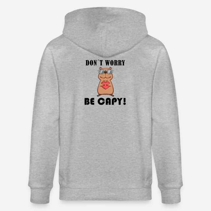 Capybara Capybara Cadeau - Veste à capuche bio CULTIVATOR Stanley/Stella Unisexe - gris chiné