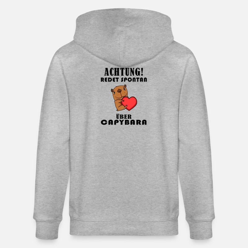 Capybara Spruch - Capybara Sprüche - Stanley/Stella Unisex Bio-Kapuzenjacke CULTIVATOR - Grau meliert