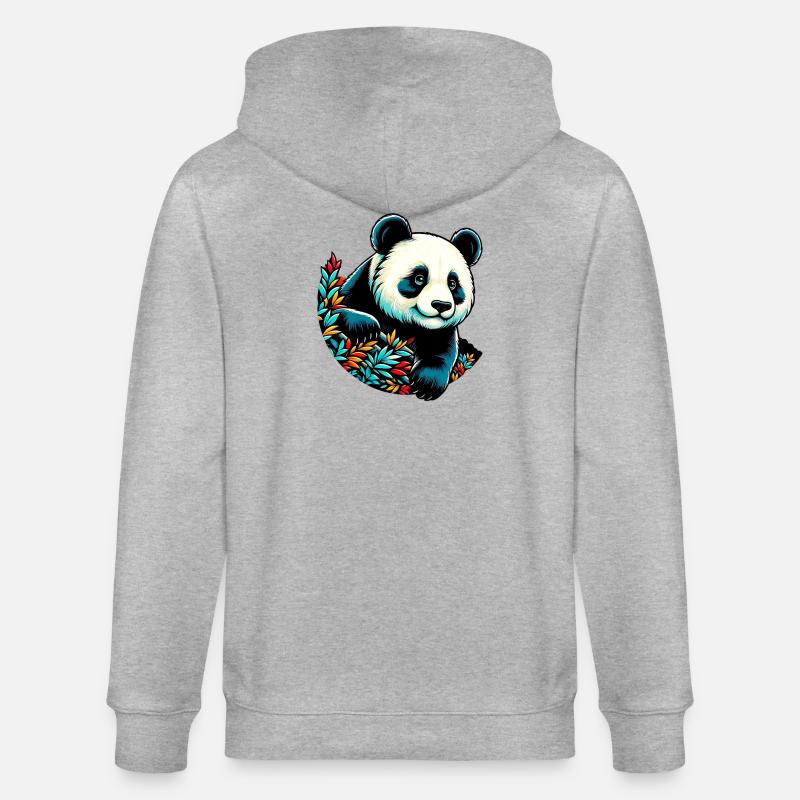 Panda - Veste à capuche bio CULTIVATOR Stanley/Stella Unisexe - gris chiné