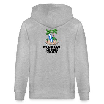 Surfer Urlaub Surfen Sommer Strand Meer Spruch - Stanley/Stella Unisex Bio-Kapuzenjacke CULTIVATOR  - Grau meliert - Hinten - Luana (180cm)