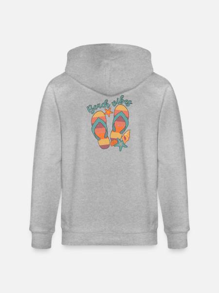 Beach Vibes - Stanley/Stella CULTIVATOR  Unisex Organic Hooded Jacket - heather grey