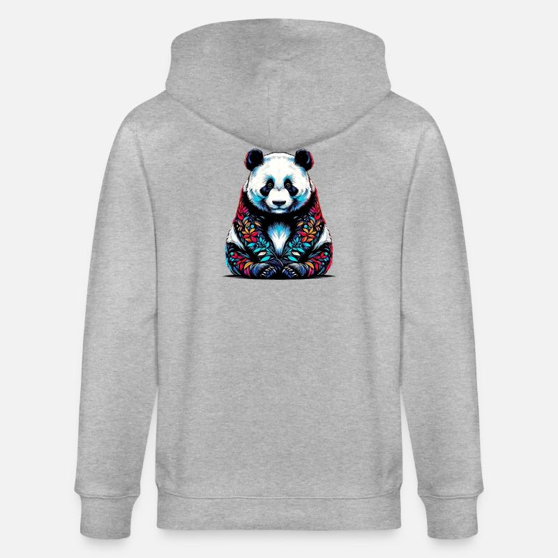 Panda - Stanley/Stella Unisex Bio-Kapuzenjacke CULTIVATOR  - Grau meliert