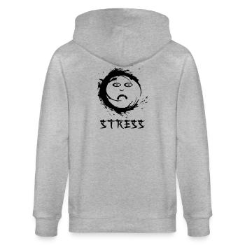 Enzo zen smiley Ensie Stress - Veste à capuche bio CULTIVATOR Stanley/Stella Unisexe - gris chiné - Dos - Luana (180cm)